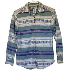 Cabin Creek Petite‎ Vintage Aztec Button Down SZ small